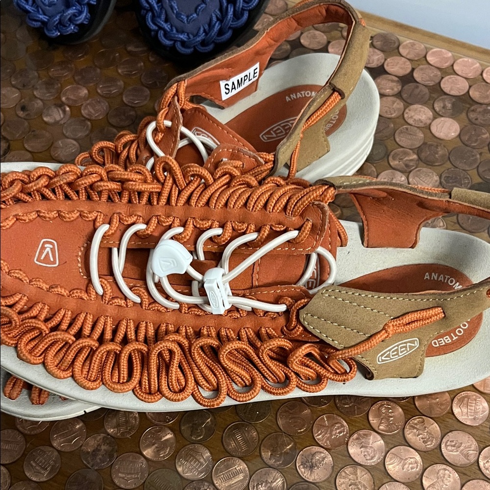 Keen Vibrant Orange and Tan Sandals
